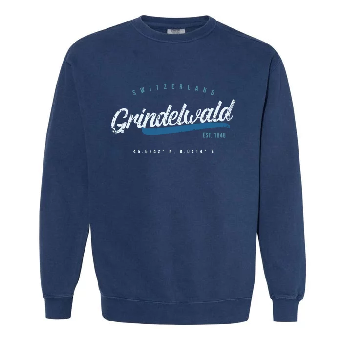 Grindelwald Switzerland Retro T Garment-Dyed Sweatshirt