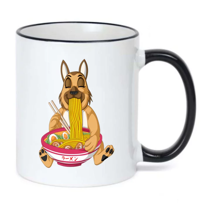 German Shepherd Ramen Black Color Changing Mug