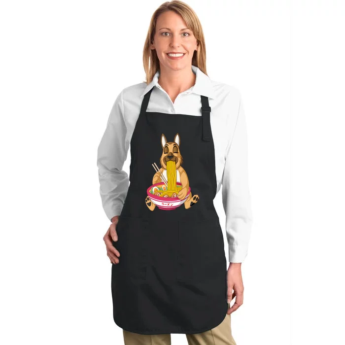 German Shepherd Ramen Full-Length Apron With Pocket