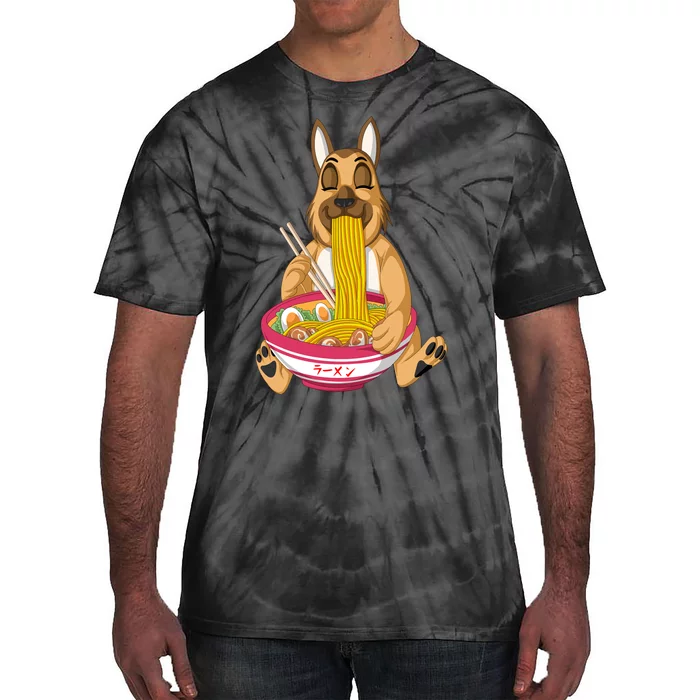 German Shepherd Ramen Tie-Dye T-Shirt