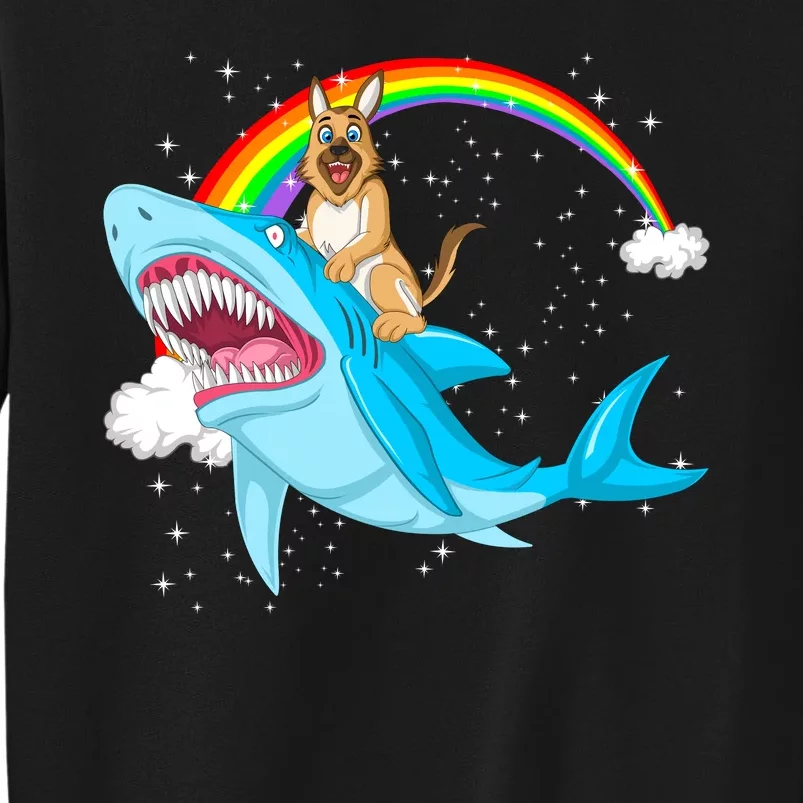 German Shepherd Riding Shark Tall Sweatshirt