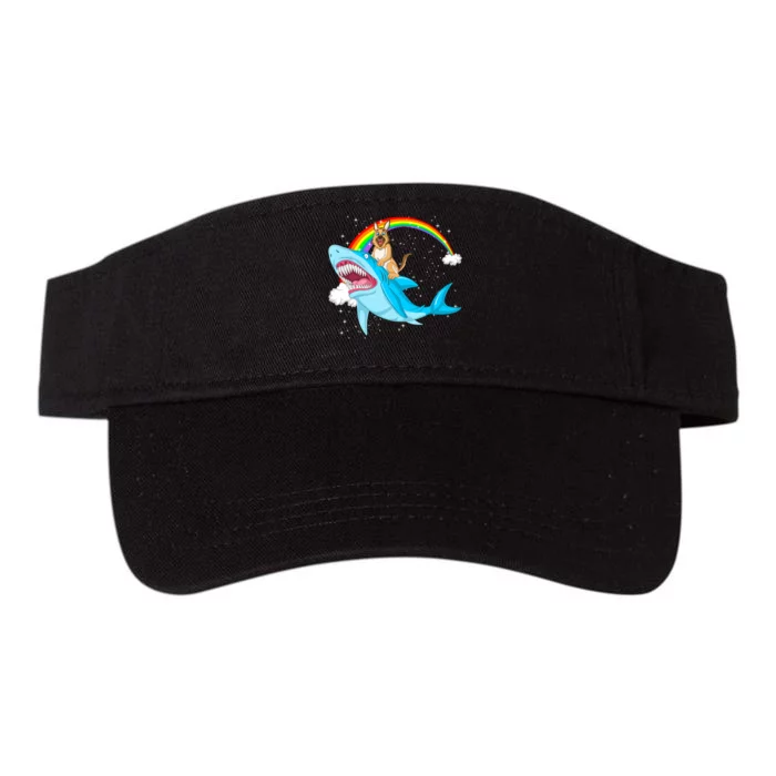 German Shepherd Riding Shark Valucap Bio-Washed Visor