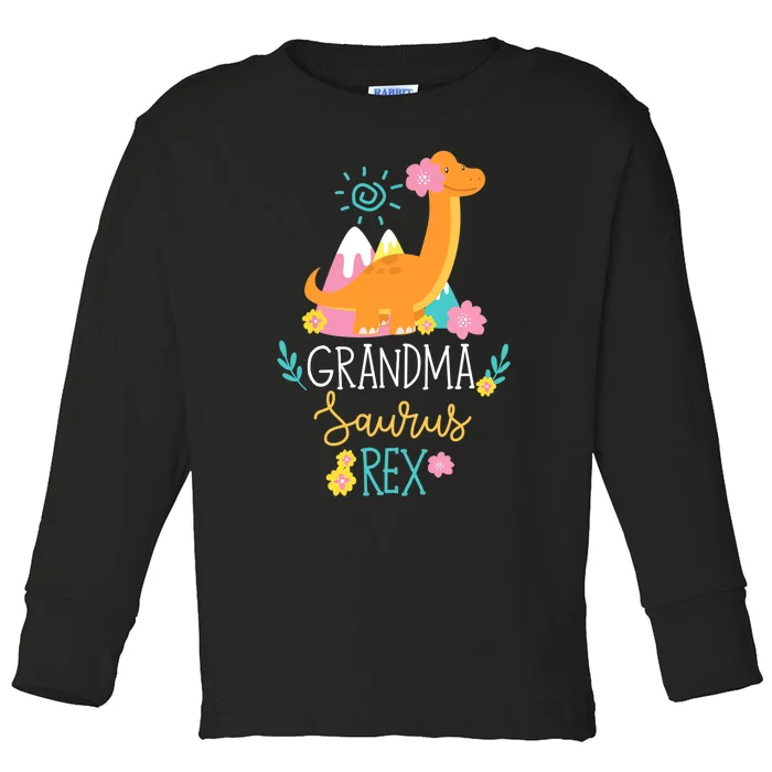 Grandma Saurus Rex Funny Dinosaur Wo Toddler Long Sleeve Shirt