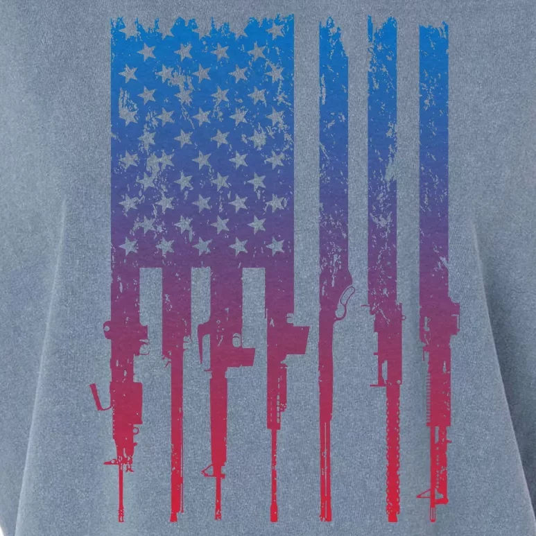 Grunt Style Rifle American Flag Retro Garment-Dyed Women's Muscle Tee