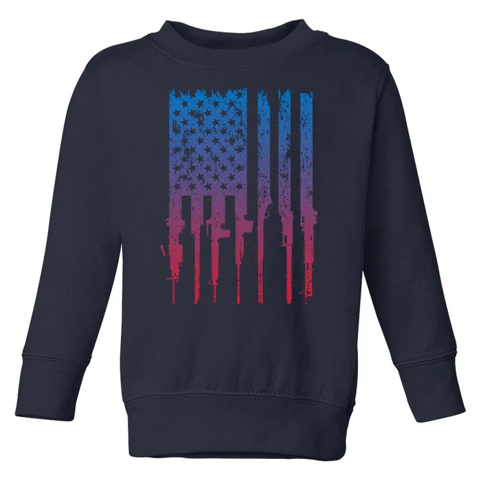 Grunt Style Rifle American Flag Retro Toddler Sweatshirt