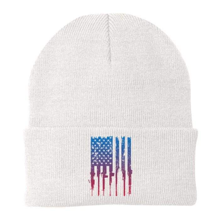 Grunt Style Rifle American Flag Retro Knit Cap Winter Beanie