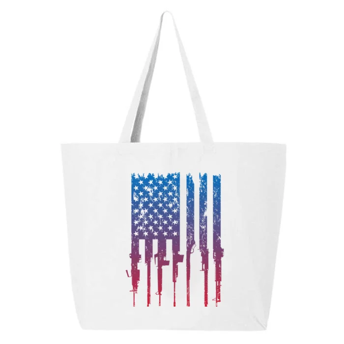 Grunt Style Rifle American Flag Retro 25L Jumbo Tote