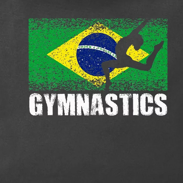 Gymnastics Sport Retro Brazil Flag Brazilian Gymnast Zip Tote Bag