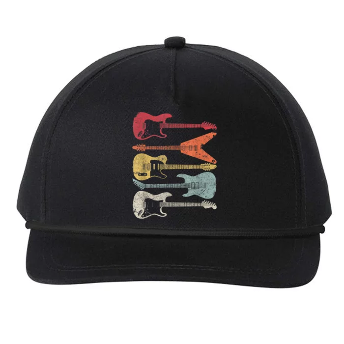 Guitar Shirt. Retro Style, Gift For Guitarist Snapback Five-Panel Rope Hat