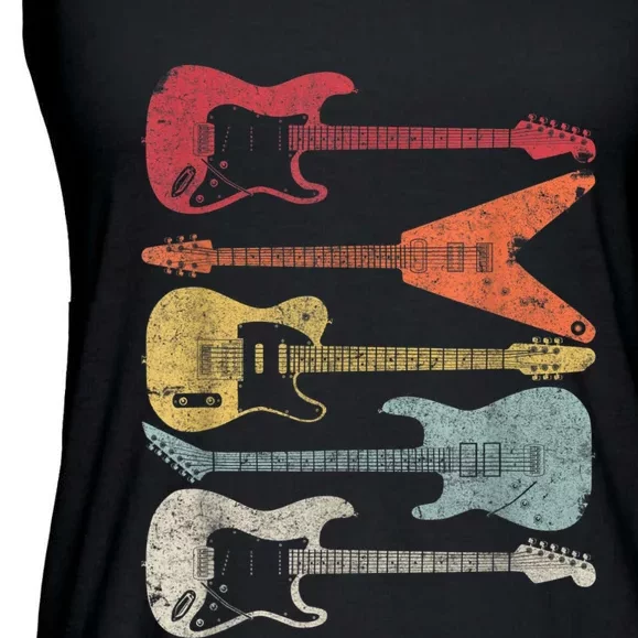 Guitar Shirt. Retro Style, Gift For Guitarist Ladies Essential Flowy Tank