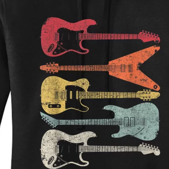 Guitar Shirt. Retro Style, Gift For Guitarist Women's Pullover Hoodie