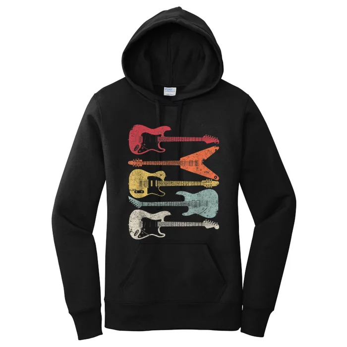 Guitar Shirt. Retro Style, Gift For Guitarist Women's Pullover Hoodie