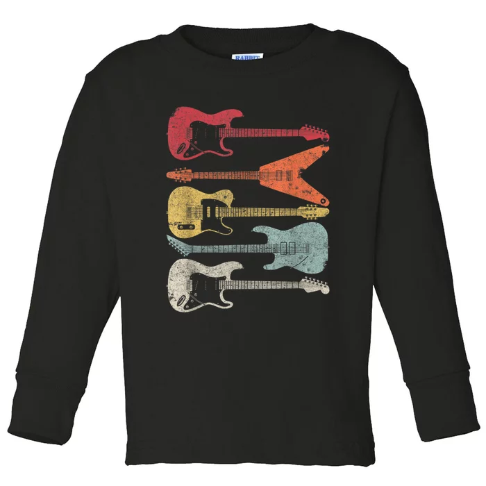 Guitar Shirt. Retro Style, Gift For Guitarist Toddler Long Sleeve Shirt