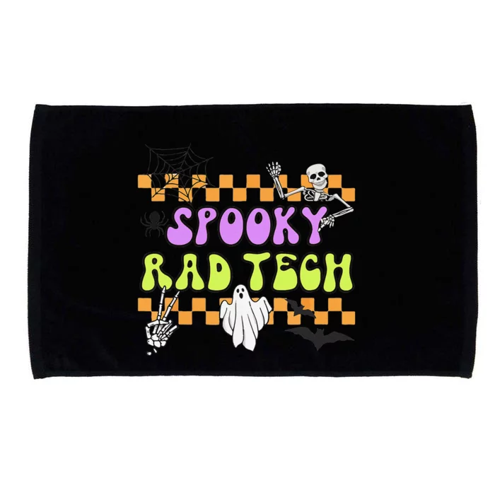 Groovy Spooky Rad Tech Retro Radiologist Halloween XRay Tech Gift Microfiber Hand Towel