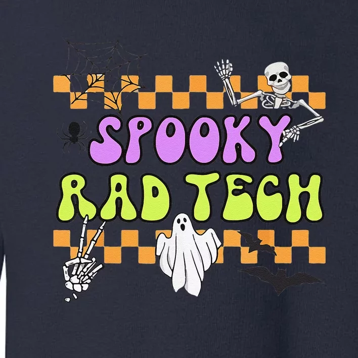 Groovy Spooky Rad Tech Retro Radiologist Halloween XRay Tech Gift Toddler Sweatshirt