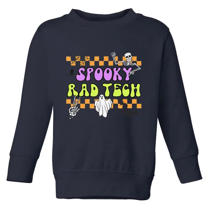 Groovy Spooky Rad Tech Retro Radiologist Halloween XRay Tech Gift Toddler Sweatshirt