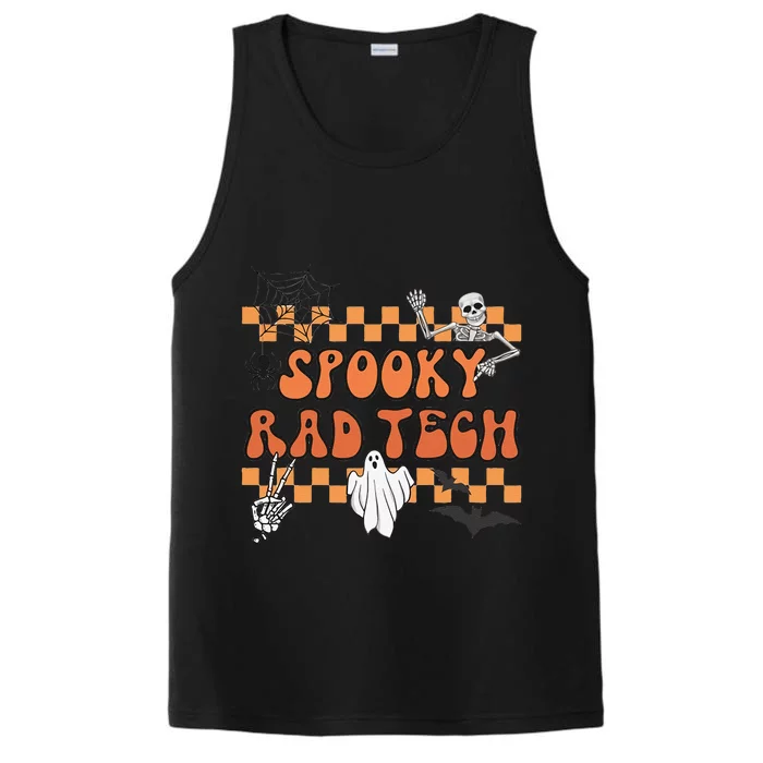 Groovy Spooky Rad Tech Retro Radiologist Halloween XRay Tech Performance Tank