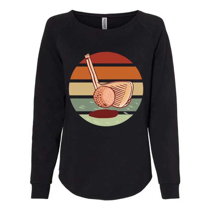 Golf Sunset Retro Womens California Wash Sweatshirt