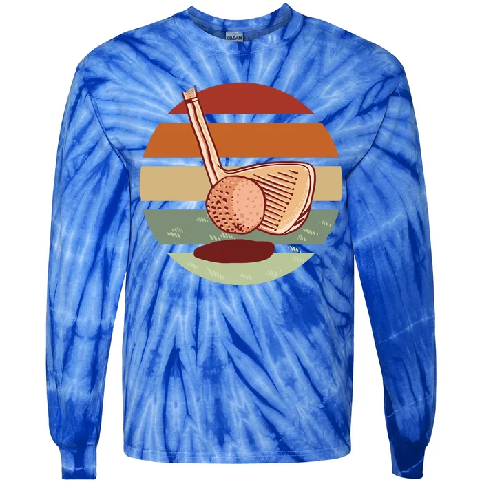 Golf Sunset Retro Tie-Dye Long Sleeve Shirt