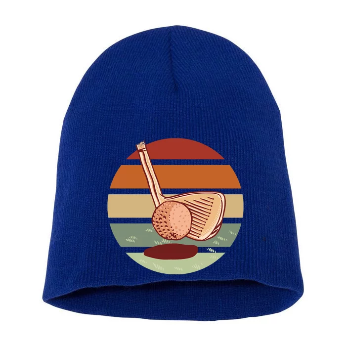 Golf Sunset Retro Short Acrylic Beanie