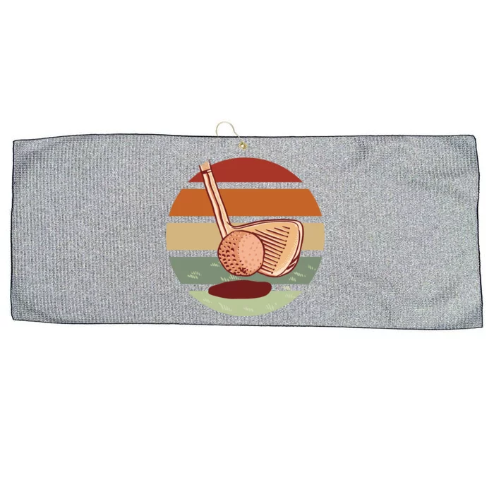 Golf Sunset Retro Large Microfiber Waffle Golf Towel