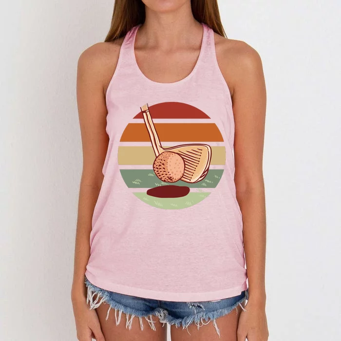 Golf Sunset Retro Women's Knotted Racerback Tank