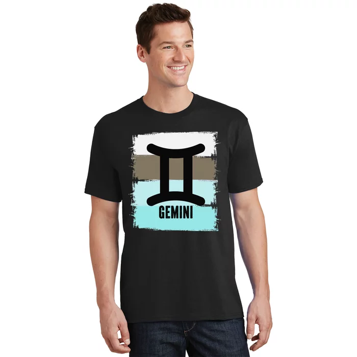 Gemini SYmbol Retro Vintage Distressed Cool Zodiac Sign T-Shirt