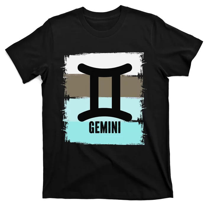 Gemini SYmbol Retro Vintage Distressed Cool Zodiac Sign T-Shirt