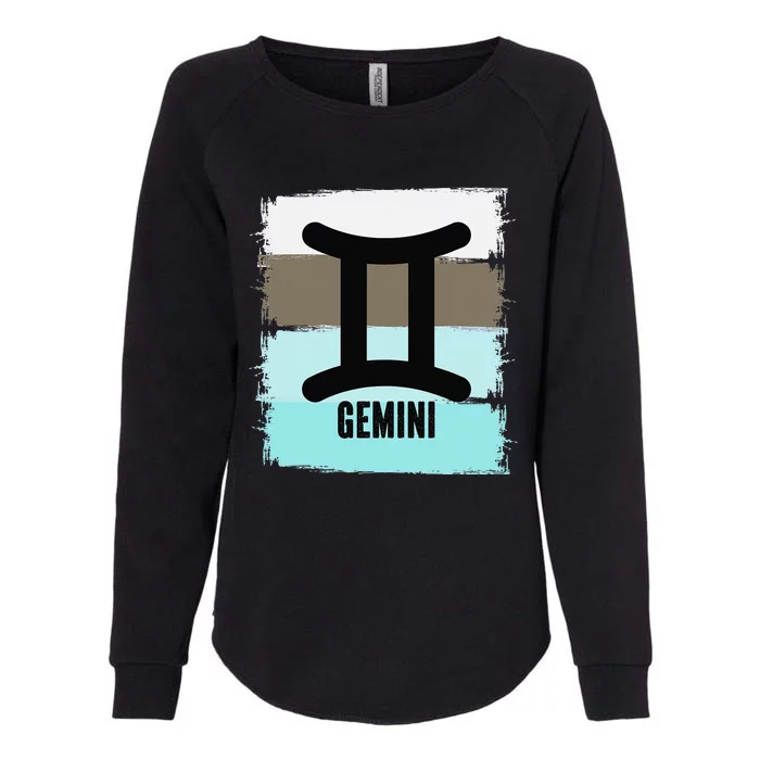 Gemini SYmbol Retro Vintage Distressed Cool Zodiac Sign Womens California Wash Sweatshirt