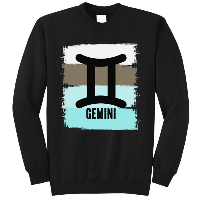 Gemini SYmbol Retro Vintage Distressed Cool Zodiac Sign Tall Sweatshirt