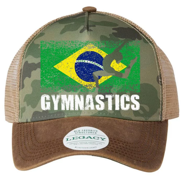 Gymnastics Sport Retro Brazil Flag Brazilian Gymnast Legacy Tie Dye Trucker Hat