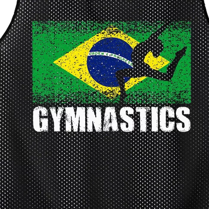 Gymnastics Sport Retro Brazil Flag Brazilian Gymnast Mesh Reversible Basketball Jersey Tank