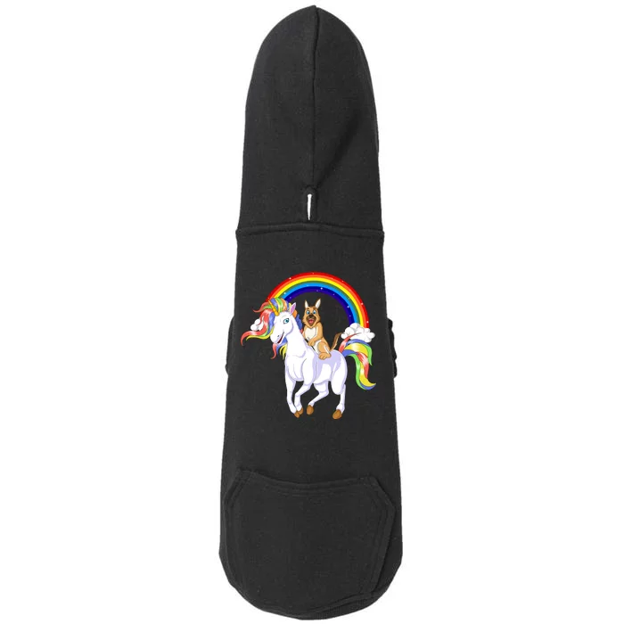 German Shepherd Riding Unicorn Doggie 3-End Fleece Hoodie