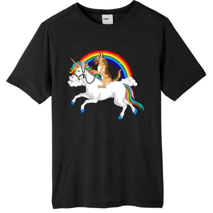 German Shepherd Riding Unicorn ChromaSoft Performance T-Shirt