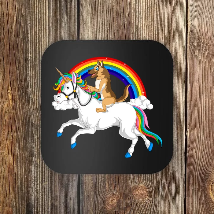 German Shepherd Riding Unicorn Coaster