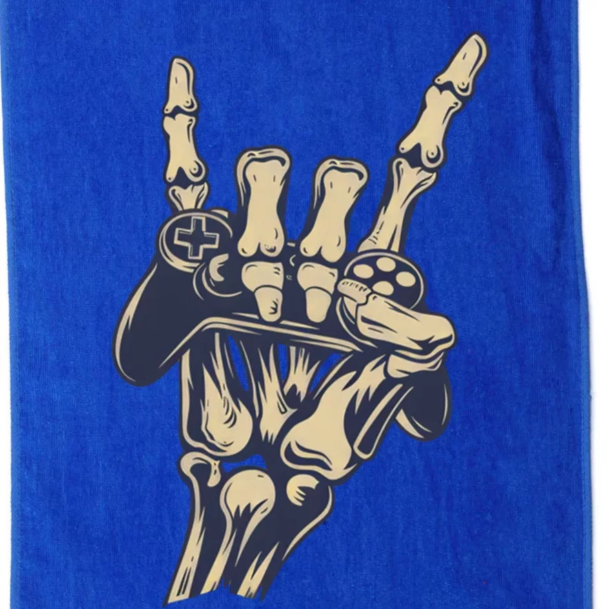 Gamer Skeleton Rock Concert Hand Funny Gift Platinum Collection Golf Towel