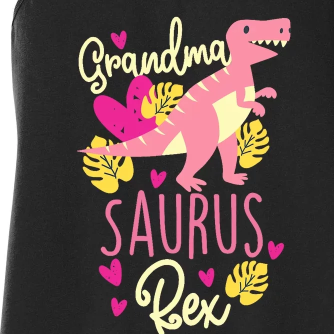 Grandma Saurus Rex Dinosaur Women's Racerback Tank