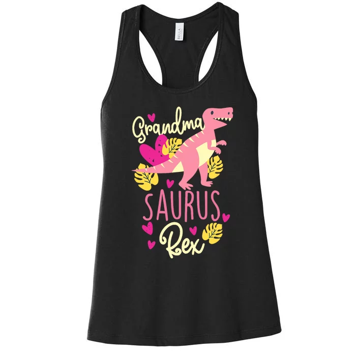 Grandma Saurus Rex Dinosaur Women's Racerback Tank