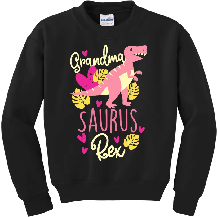 Grandma Saurus Rex Dinosaur Kids Sweatshirt