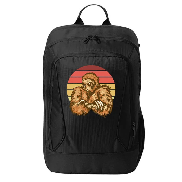 Grumpy Sloth Retro Sunset City Backpack