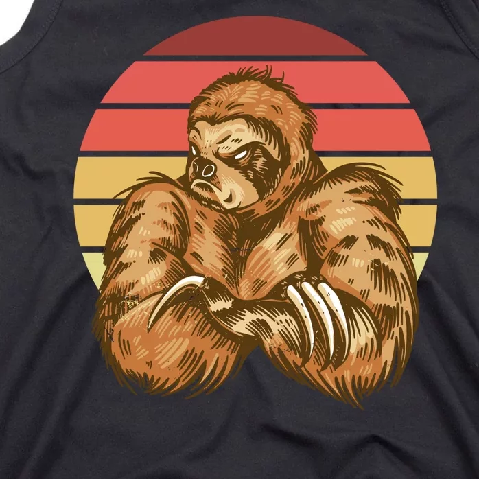 Grumpy Sloth Retro Sunset Tank Top