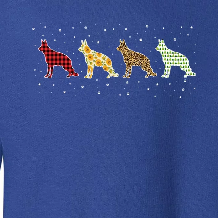 Ger Shepherd Red Plaid Christmas Leopart Xmas Dog Great Gift Toddler Sweatshirt