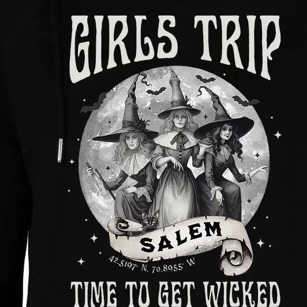 GirlsTrip Salem Retro Salem 1692 They Missed One Witch Womens Funnel Neck Pullover Hood