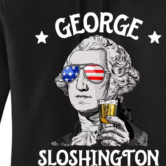 George Sloshington Retro Drinking President Washington Women's Pullover Hoodie