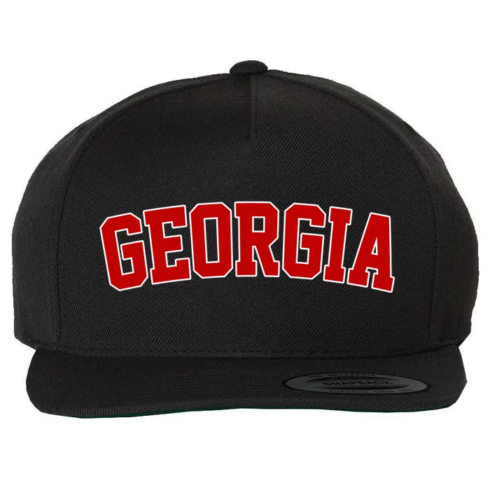 Georgia State Retro Wool Snapback Cap