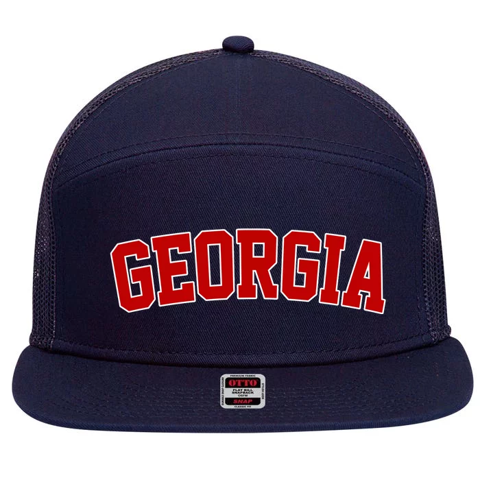 Georgia State Retro 7 Panel Mesh Trucker Snapback Hat