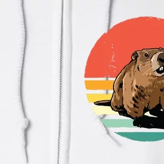 Groundhog Shirts Retro Style Rodent Animal Groundhogs Day Full Zip Hoodie