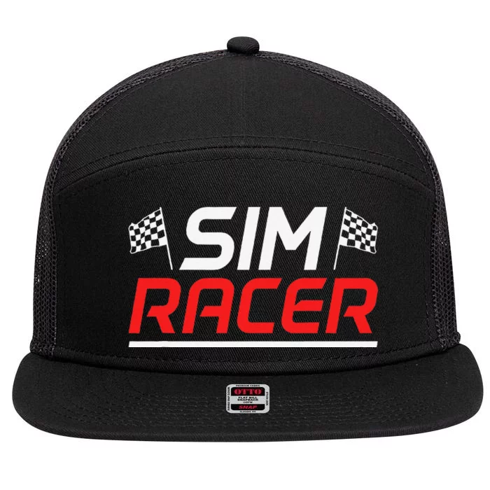 Gaming Simulation Racer Car Race Sim Racing 7 Panel Mesh Trucker Snapback Hat