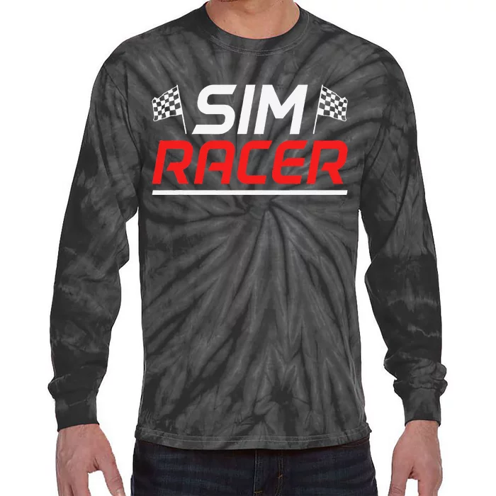 Gaming Simulation Racer Car Race Sim Racing Tie-Dye Long Sleeve Shirt