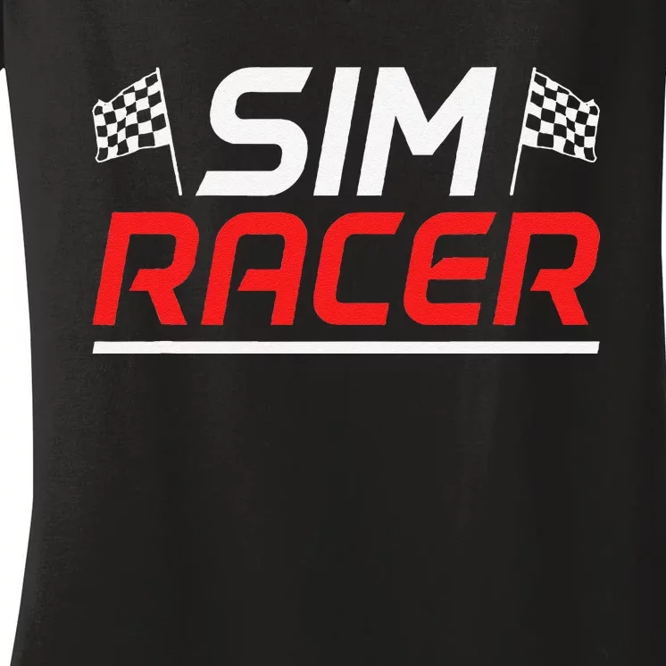 Gaming Simulation Racer Car Race Sim Racing Women's V-Neck T-Shirt